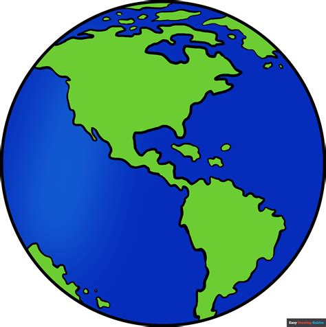 How to Draw the Earth - Really Easy Drawing Tutorial