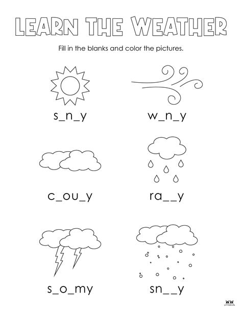 Weather Worksheets & Printables - 50 FREE Pages | Printabulls