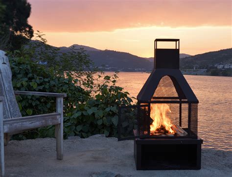 Ebern Designs Zien 42.52" H Iron Wood Burning Outdoor Fireplace ...