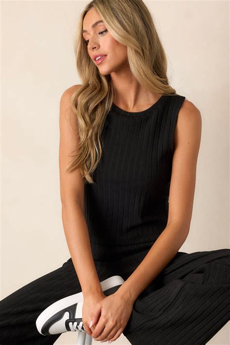 Z Supply Black Ribbed Tank Top - All Tops | Red Dress