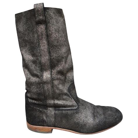 soft boots La Botte Gardiane model Ella p 37 Black Deerskin ref.396225 ...