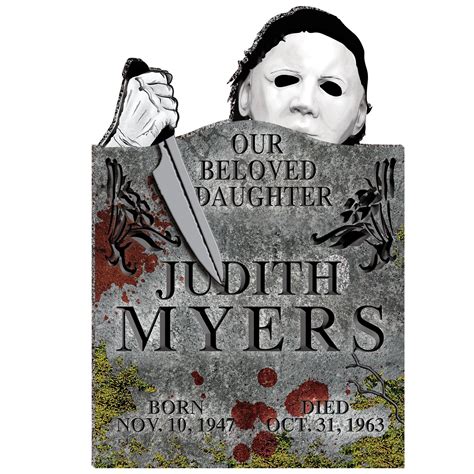 Halloween "Judith Myers" Michael Myers Graveyard Tombstone, Grey, 22-in ...