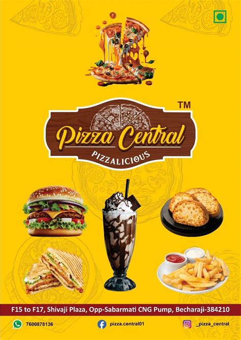 Menu at Pizza Central, Becharaji