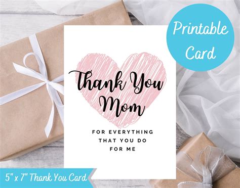 Thank You Mom Card Printable at Norma Castro blog