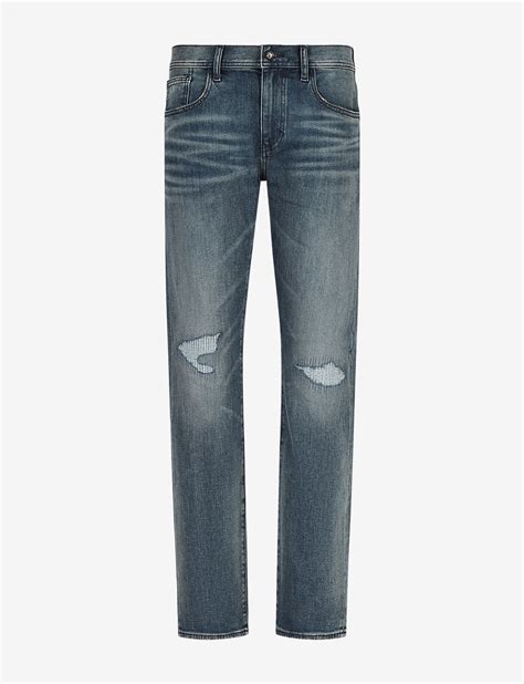 J13 Slim Fit Lightly Washed Distressed Jeans