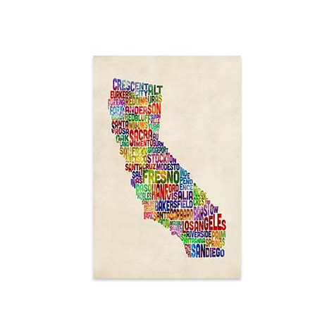 Trinx California Typography Text Map Print On Acrylic Glass | Wayfair