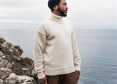 Finisterre men s submariner roll neck fisherman s jumper – Artofit