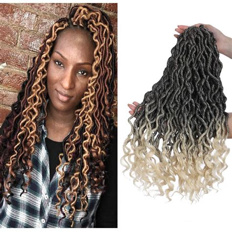 Buy Faux Locs Crochet Hair Ombre Box Braids Hair for Black Women Deep ...