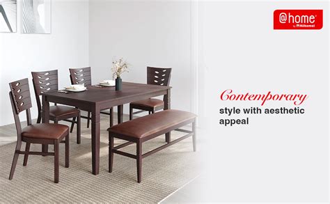 home by Nilkamal Fern 6 Seater Solid Wood Dining Set With Chairs ...