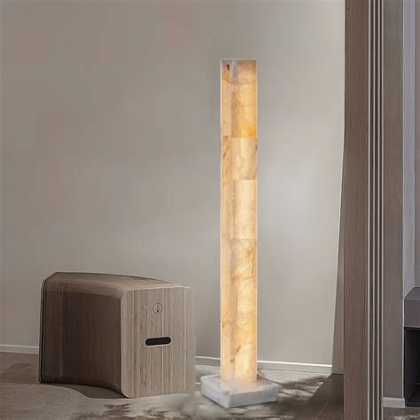 Alabaster Square Column Floor Lamp - Mooielight - Alabaster Square ...