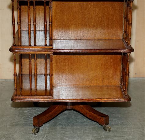 1 of 2 Victorian Antique Howard and Son's Revolving Library Bookcase ...