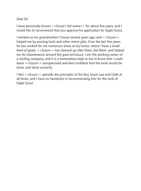 25 Eagle Scout Recommendation Letter Examples - TemplateArchive