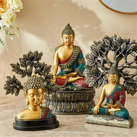 Buy Alpana Polyresin Buddha on Lotus Figurine from Home Centre at just ...