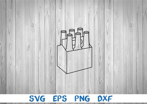Six Pack of Beer Outline Graphic by SVGBROOKLYN · Creative Fabrica