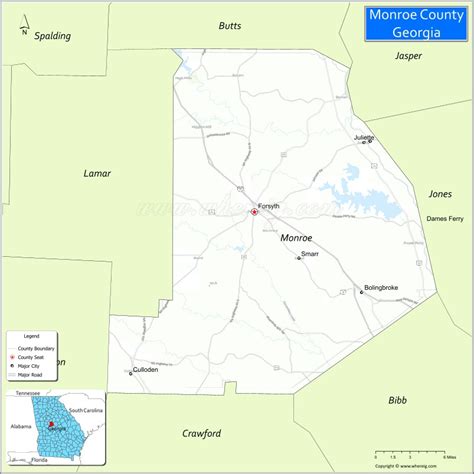 Map of Monroe County, Georgia - Where is Located, Cities, Population ...