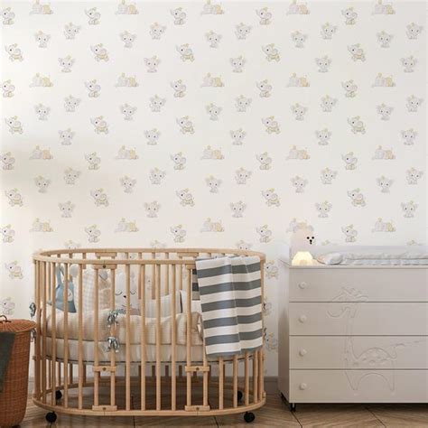 Sleepy Tiny Trunks, Adorable Elephant Design Wallpaper for Kids Room ...
