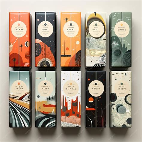 Geometric Vector Retro Packaging Elements On White Backgr | Premium AI ...