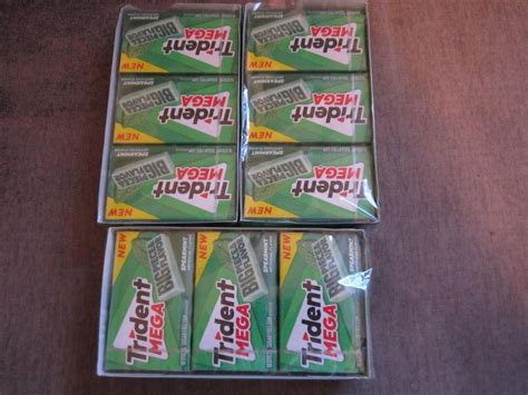 Trident Spearmint Gum Mega Big Piece Big Flavor, 3 Sealed Boxes of 9 ...