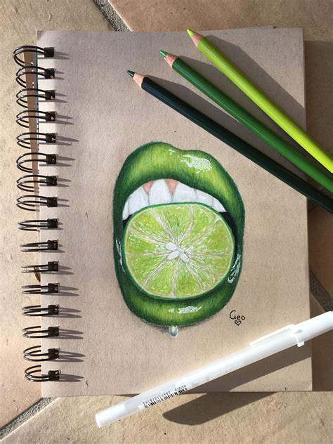 Lime lips, Inspired by the lip artist Valda Haggerty! | Color pencil ...