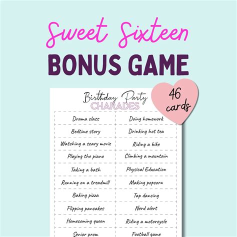 Sweet 16 Birthday Party Games Bundle, Printable Teen Girl Birthday ...
