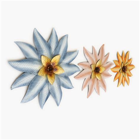 Buy VEDAS Mystical India Set of 3 Metal Floral Wall Accents from Vedas ...