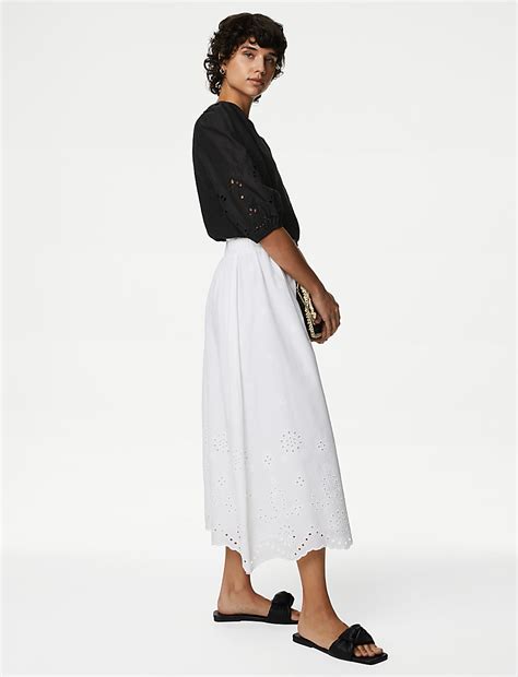 Buy Pure Cotton Broderie Top at Marks & Spencer