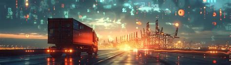 Cargo handling unit and logistics efficiency graph in double exposure ...