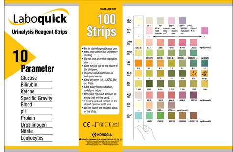 100 pieces/strips 10 Parameter Urinalysis Strip Test - Urine Dipstick ...