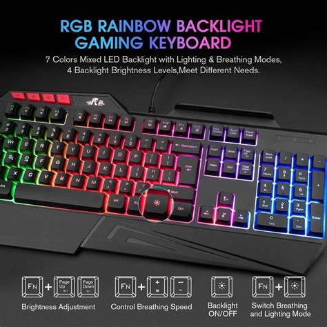 Buy Rii RK202 RGB Gaming Keyboard Multiple Color Rainbow LED Backlit ...
