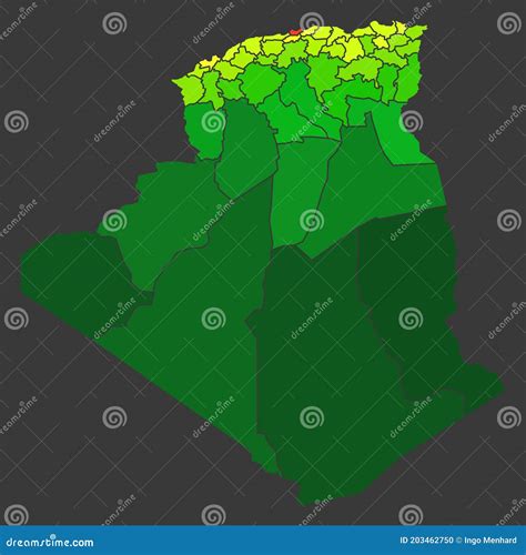 Algeria Population Heat Map As Color Density Illustration Stock Illustration - Illustration of ...