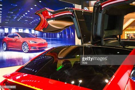 A Tesla Model X in its store in Shanghai.