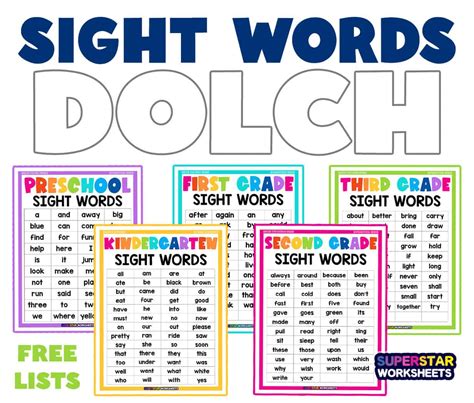 Dolch Sight Words -Worksheets Library - Worksheets Library