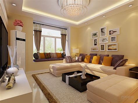 客厅主要采用温馨的色彩搭配，运用简单的线条营造简洁大气的氛围，地_装修美图-新浪家居