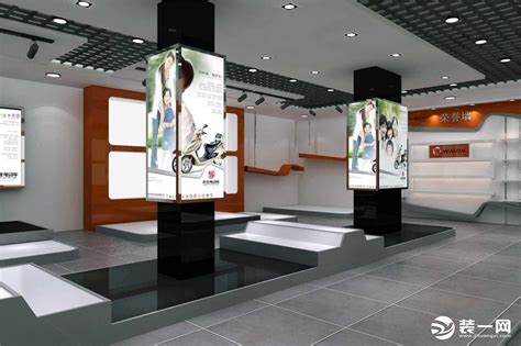 电动车销售展示中心、店面装修设计案例效果图_岚禾装饰设计