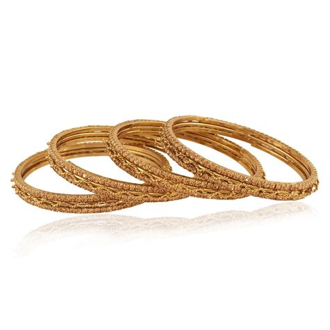 Buy AccessHer Temple Bangle for Women Pack of 4 Online at Low Prices in ...