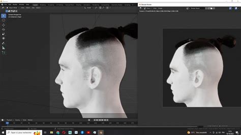 Man Bun -Low Fade Hair Cut 3D Model by khaloui