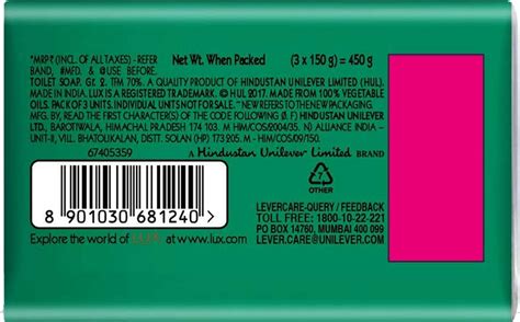 Buy LUX FRESH SPLASH WATER LILY & COOLING MINT SOAP BAR 3 X 150 G ...