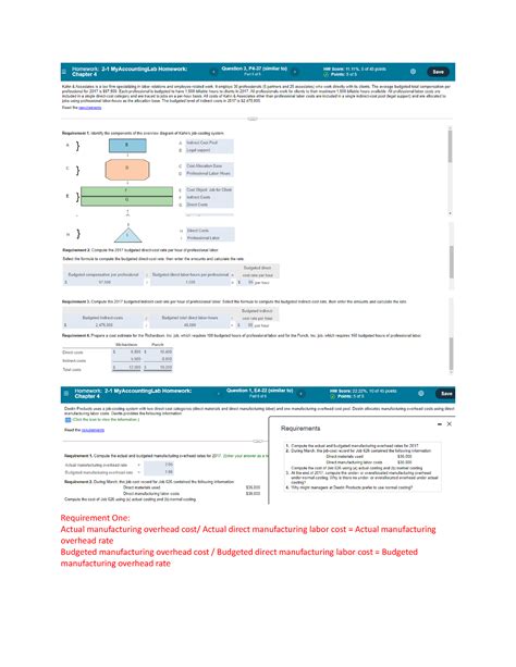Module 2: MyAcountingLab Homework Chapter 4 - Requirement One: Actual ...