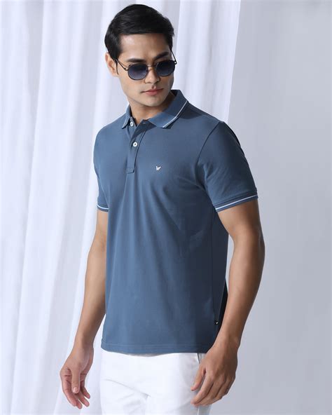 Buy Polo Blue Topaz Solid T-Shirt From Elara Collection