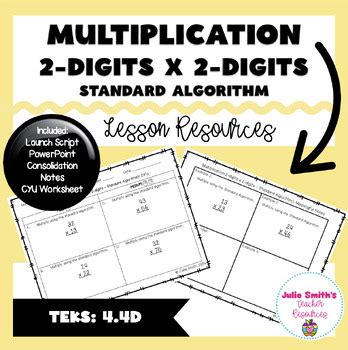 Image result for Two Digits Long Standard Algorithm Multiplication