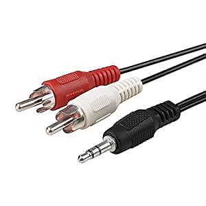 CLASSYTEK 3.5mm Stereo Audio Male to 2 RCA Male Cable - 3 Meter or 9.8 ...