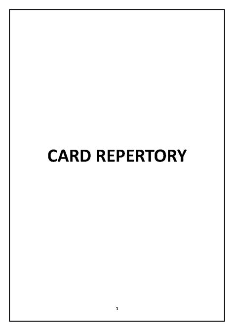 CARD Repertory: Historical Evolution & Methodology Overview - Studocu