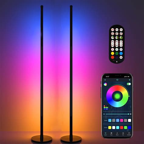 Corner Floor Lamp 2 Pack Smart LED Corner Lamp with 16 Million Colors ...