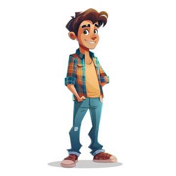 2d cartoon pretty man of a 2d cartoon character full body | Premium AI ...