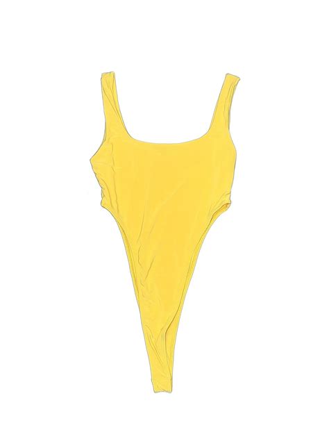 Fashion Nova Solid Yellow One Piece Swimsuit Size S - 36% off | thredUP