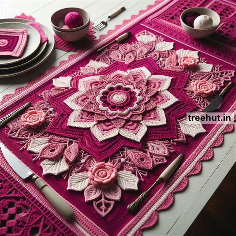 Magenta Table Runner Crochet Ideas