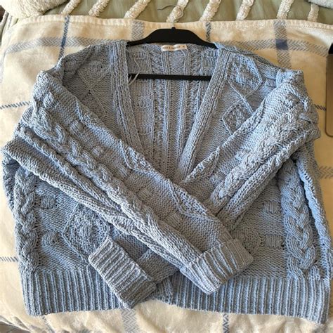 light blue cardigan sweater, brand new, very soft - Depop