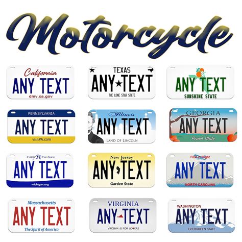 Custom Motorcycle License Plate: Personalized Text, All States - Etsy
