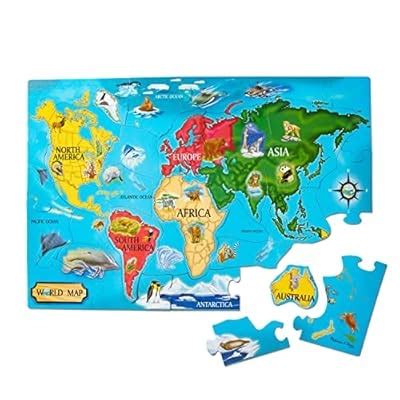 Melissa & Doug Melissa & Doug World Map Jumbo Jigsaw Floor Puzzle India ...