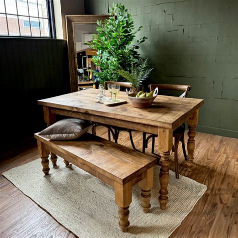 Sherwood 'Farmhouse' Dining Table - Turned Legs, Waxed or Painted ...